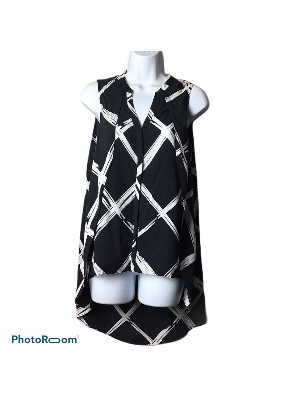 KAARI Blue Button Down Sleeveless Top